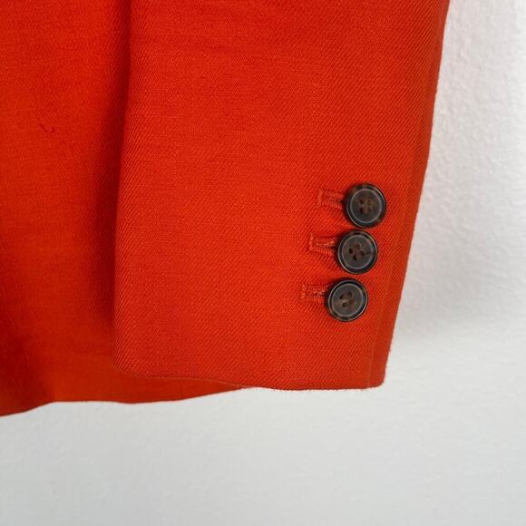J. CREW Parke Blazer Linen Blend Brilliant Sunset Red Orange H9710 Women's 4 - Picture 5 of 13